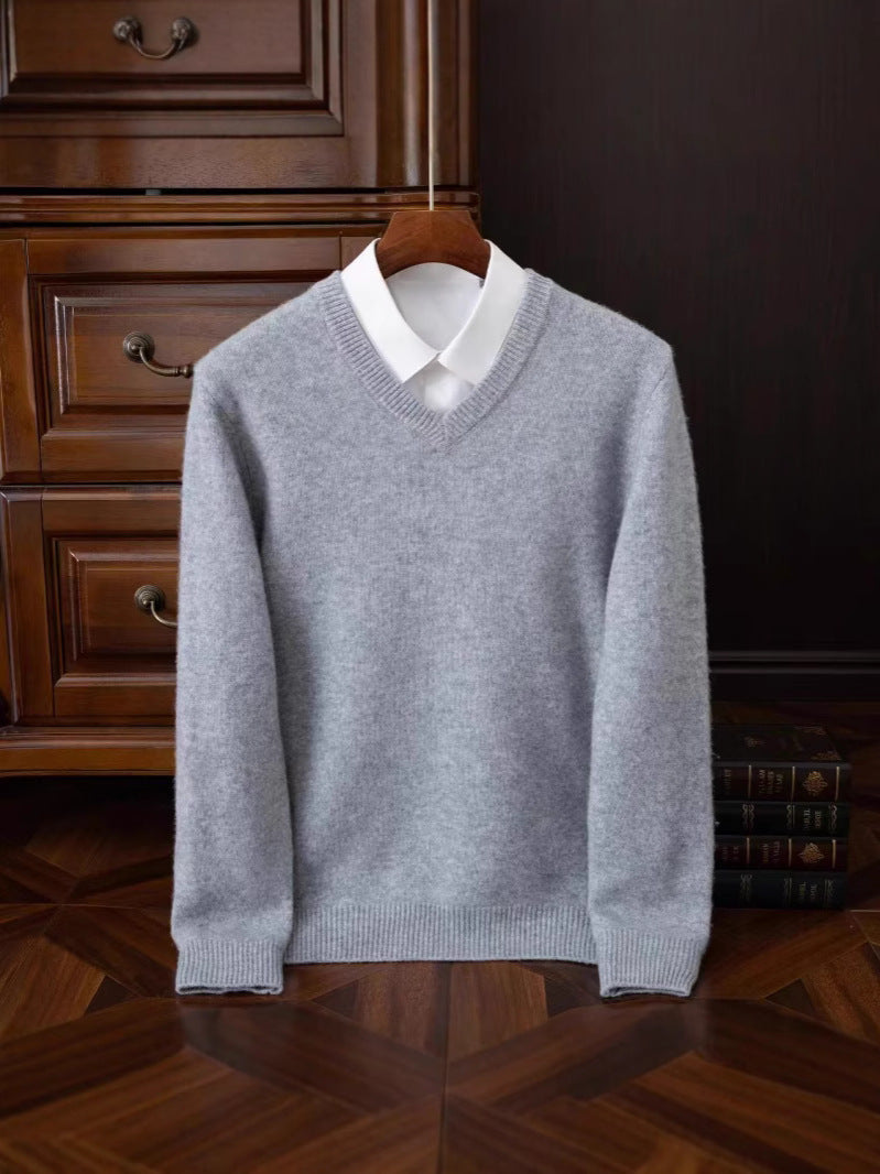 Mens Pure Wool Knit Sweater