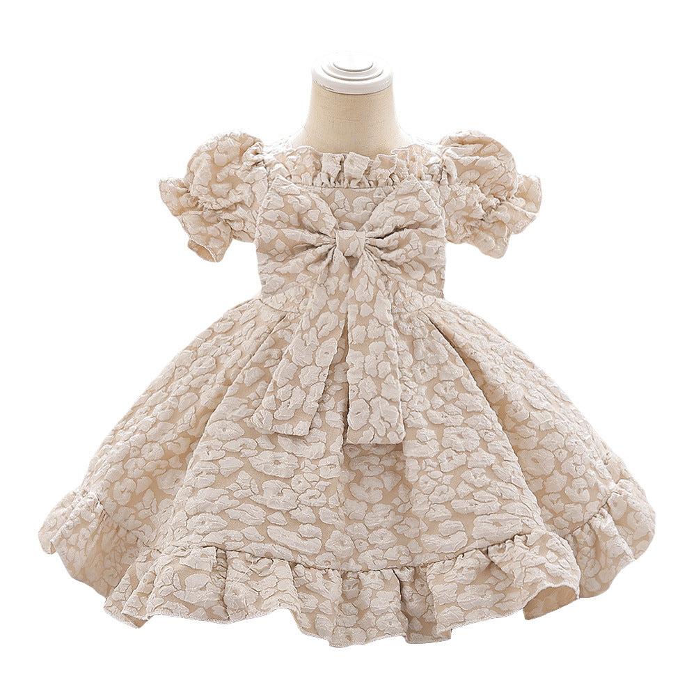 Girls Satin Princess Dress With Large Butterfly Design For Formal Occasions