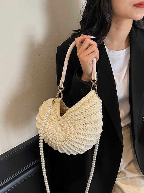 Handmade Woven Shell Design Shoulder Bag
