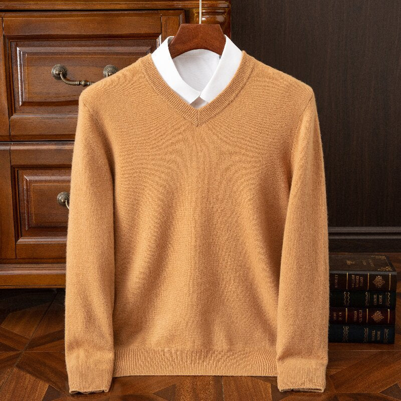 Mens Pure Wool Knit Sweater