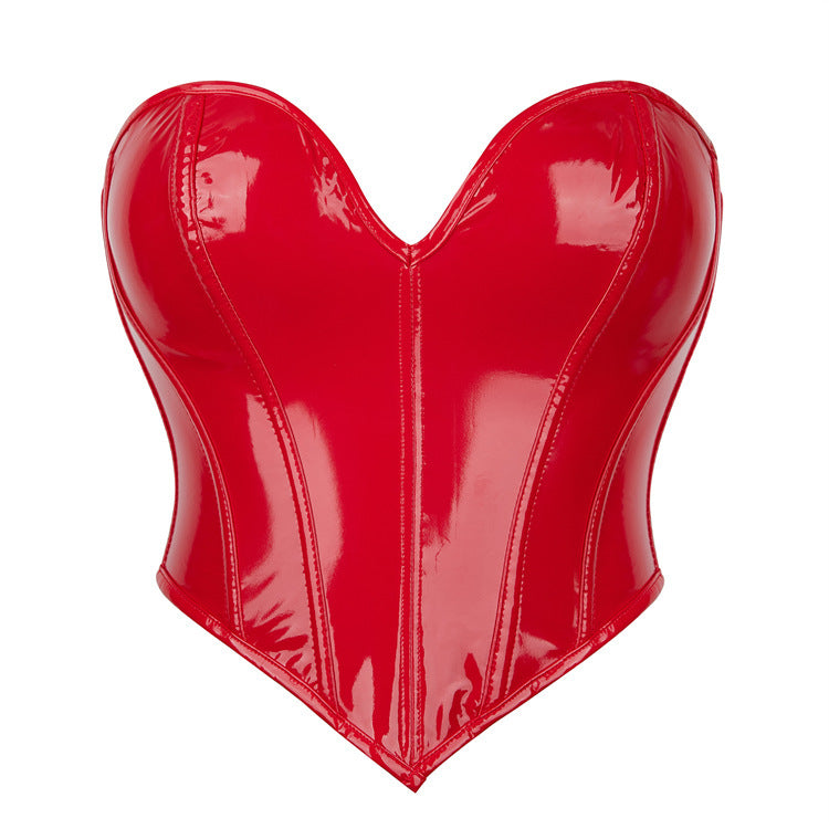 PVC Leather Corset Top