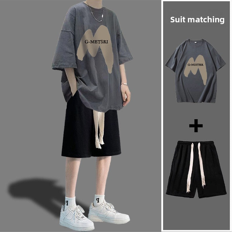 Short-sleeved T-shirt summer set for men