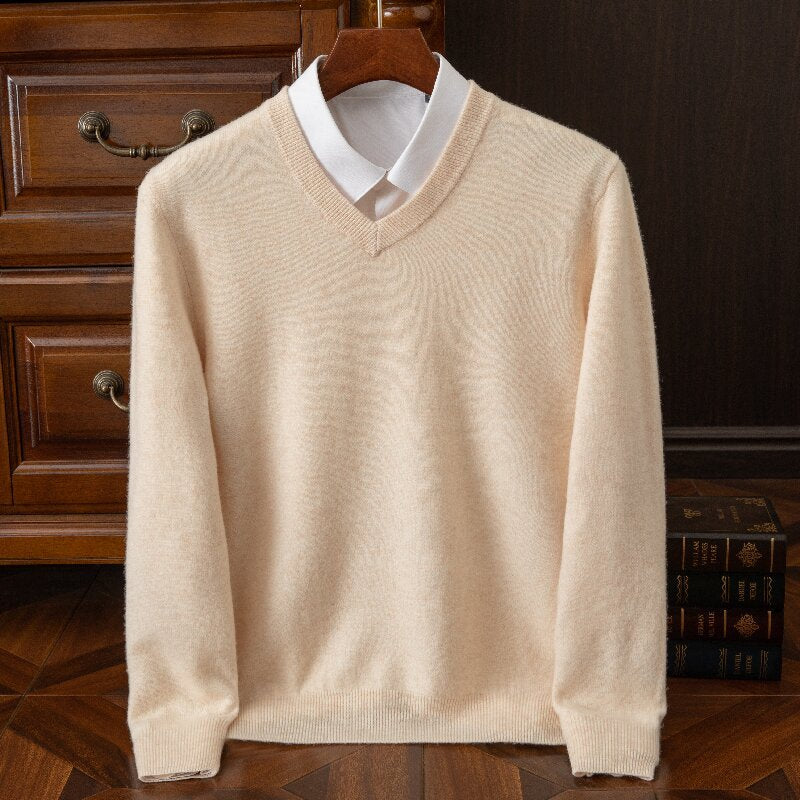 Mens Pure Wool Knit Sweater