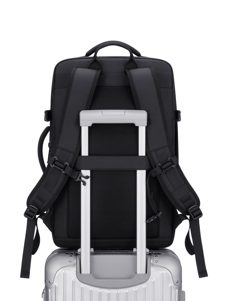 Square travel backpack for men