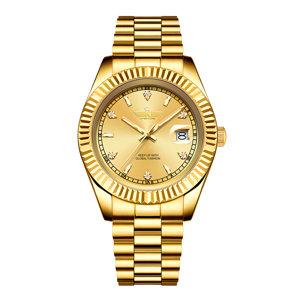 Elegant Mens Steel Band Roman Numeral Watch