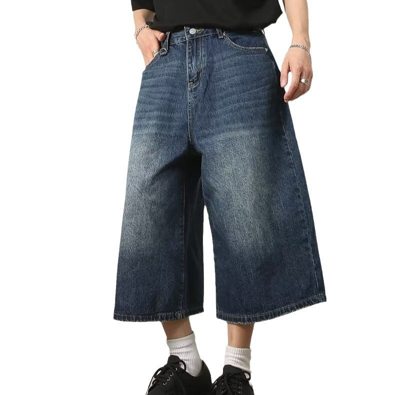 Vintage Straight Denim Shorts for Men