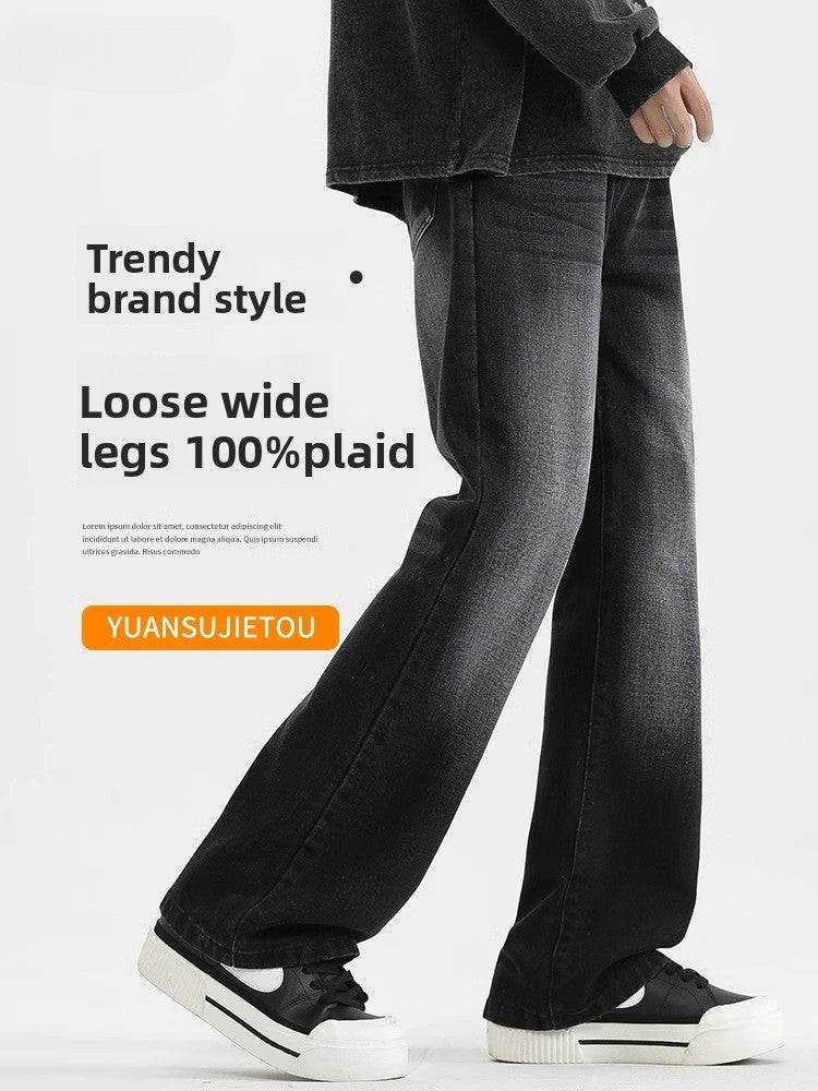 Mens Flared Denim Jeans Retro Casual Bell Bottoms