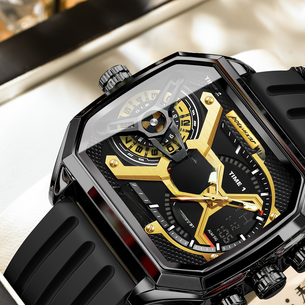 Dual Display Luminous Waterproof Mens Watch