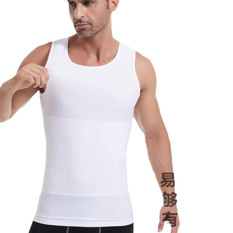 Men should tuck in their abdomen and back