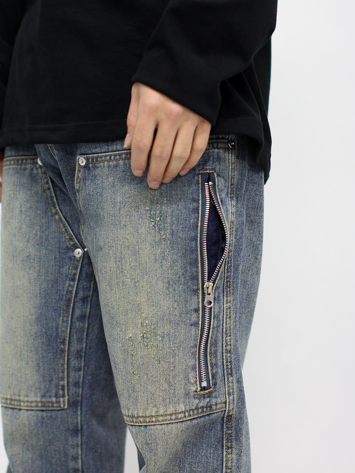 Vintage Washed Denim Jeans