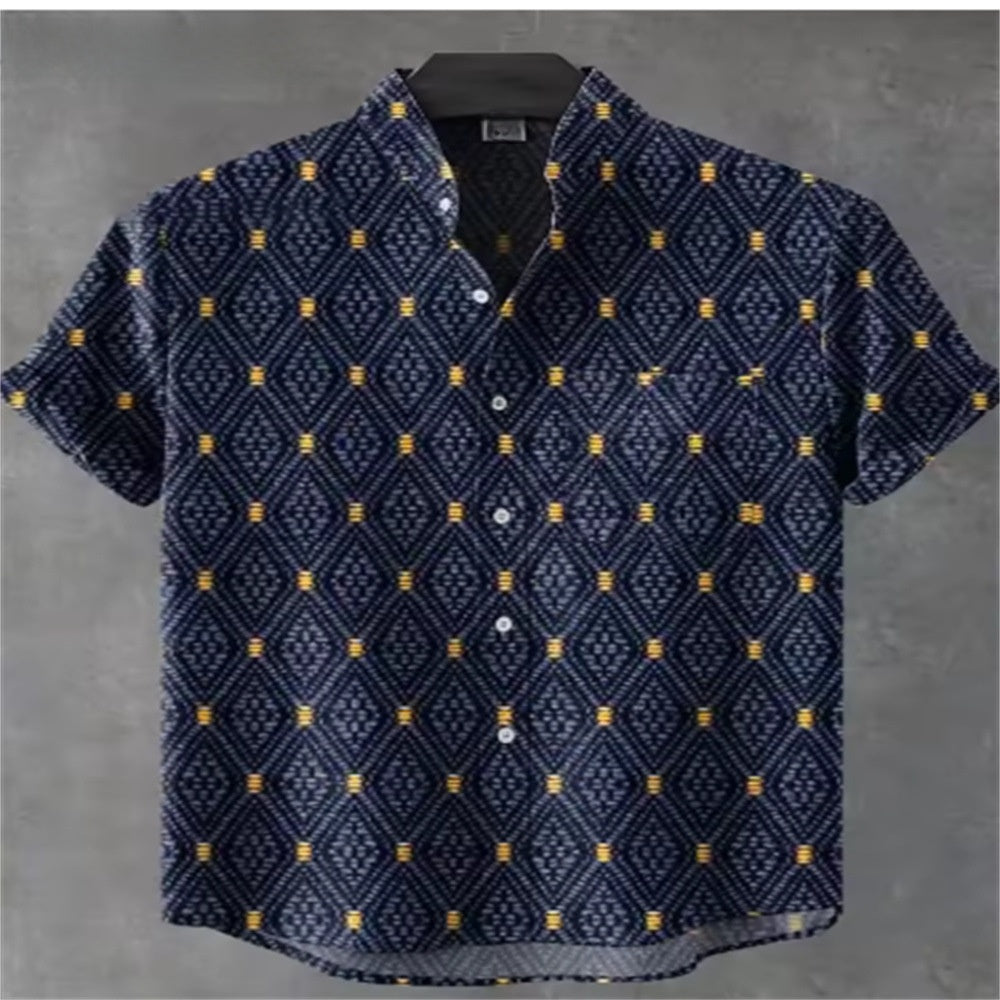 Mens Classic Striped Linen Shirt
