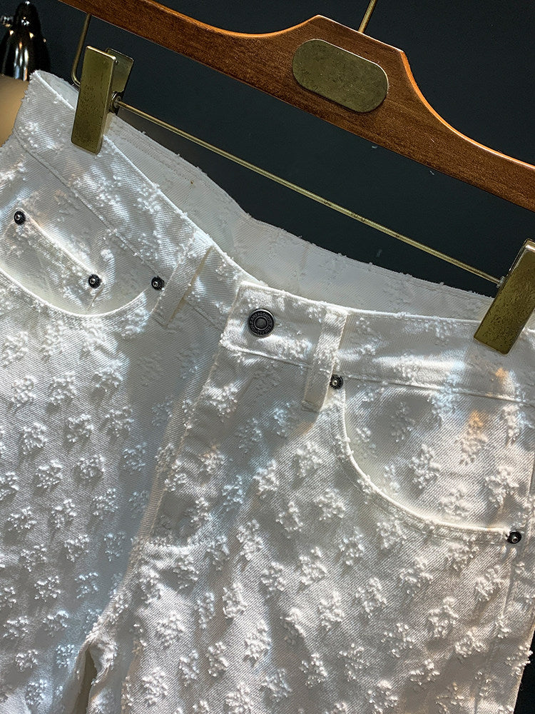 Loose Fit Washed Denim Shorts for Men
