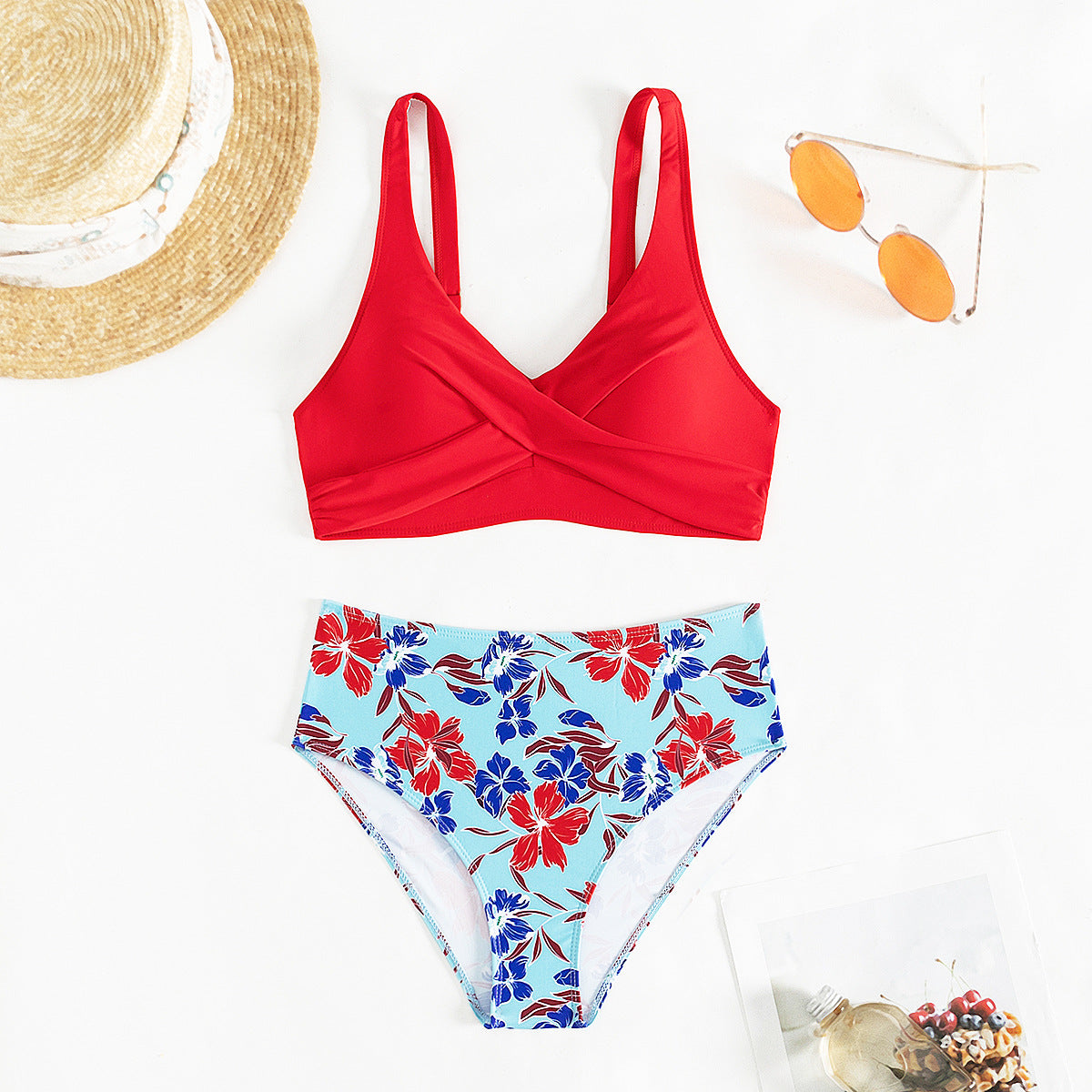 Two-Piece High-Waist Bikini Swimwear