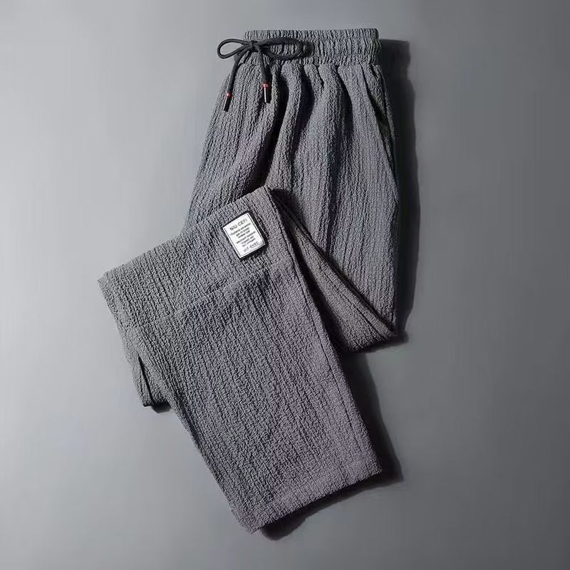 Mens Ice Silk Casual Trousers