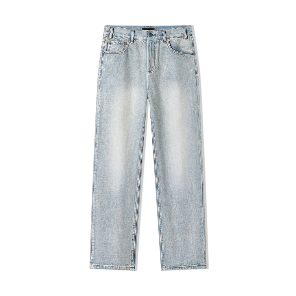 Mens Summer Elastic Straight Leg Jeans