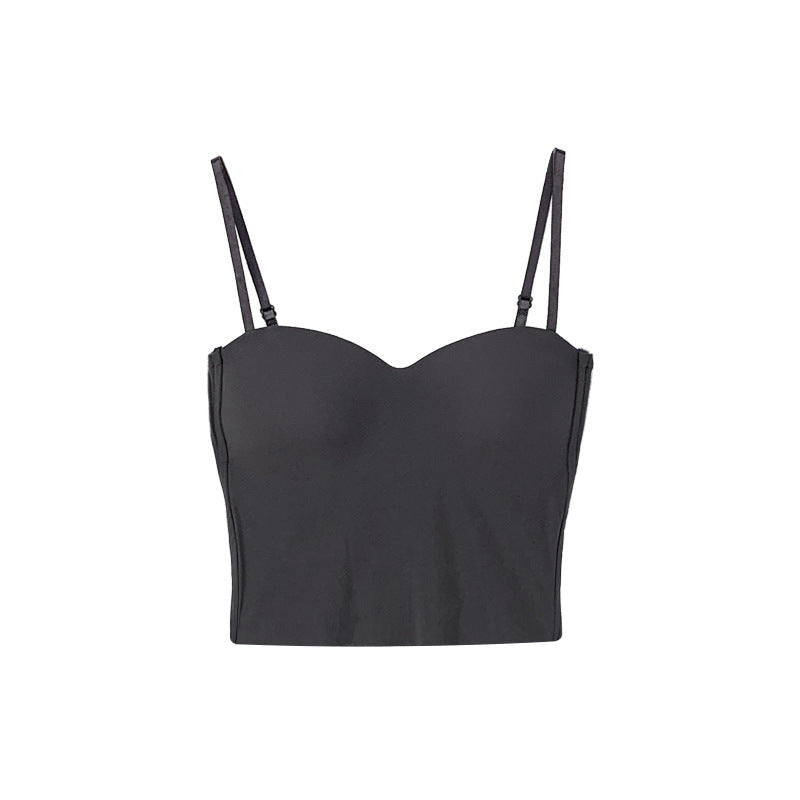 Ice Silk Slim-Fit Camisole with Built-In Bra