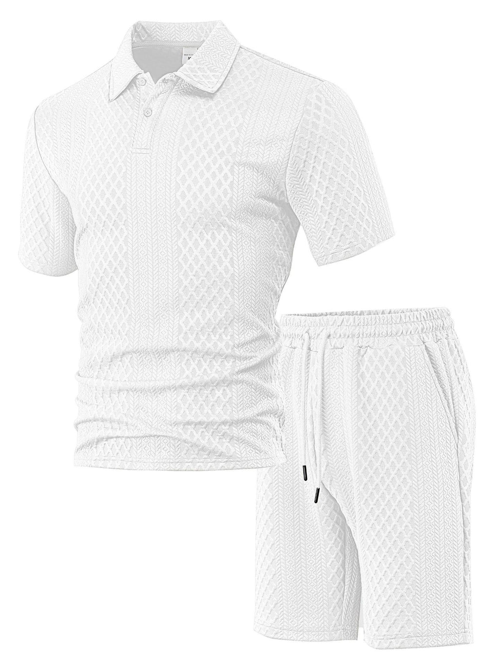 Mens Summer Jacquard Polo Shirt