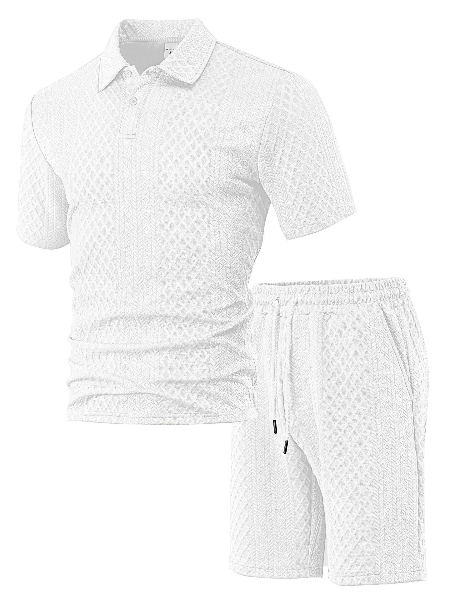 Mens Summer Jacquard Polo Shirt