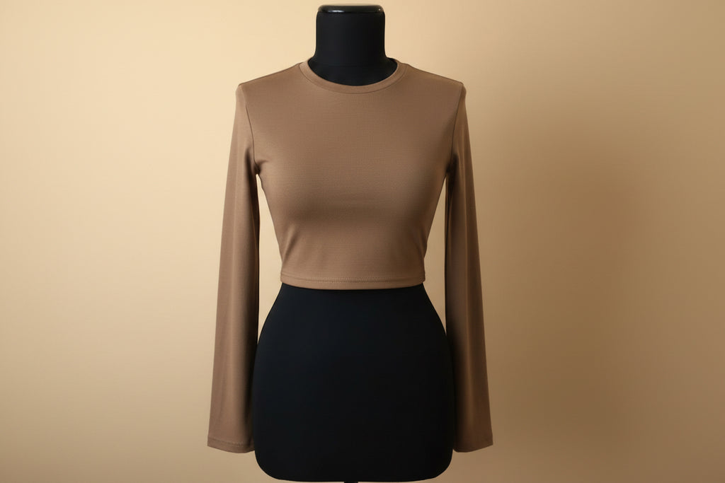 Long Sleeve Viscoe Crop Top