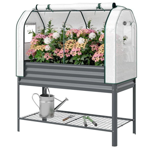 Raised Garden Bed With PE Greenhouse