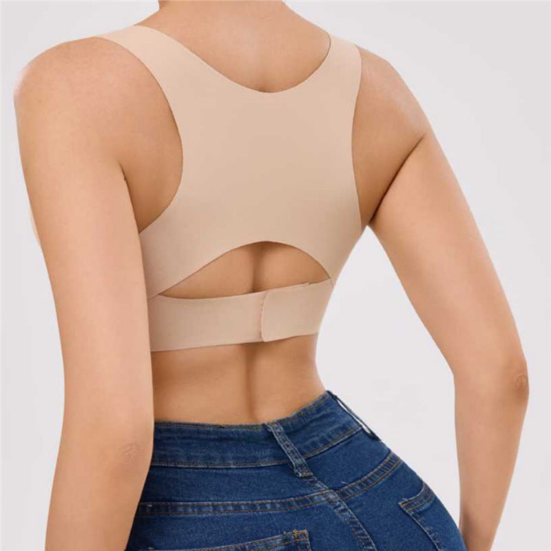 Posture-Correcting Seamless Sports Bra with Front Clasp