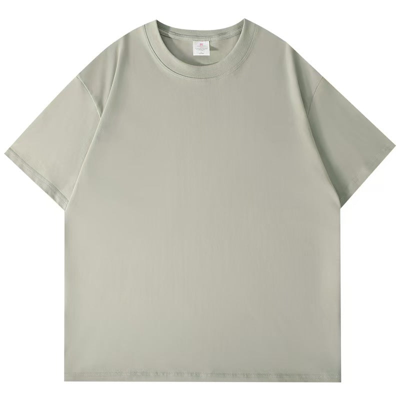 Pure Cotton Short-Sleeve T-Shirt for Men, Summer Loose Half-Sleeve Solid Color Everyday Retro Casual Base Shirt, Fashionable Style