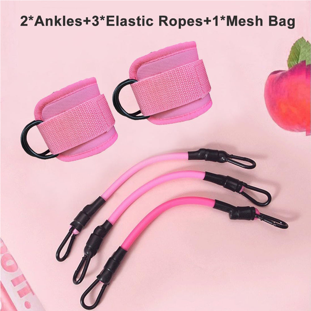 Ankle Resistance Bands With Cuffs For Women & Men,Adjustable Leg Workout Bands For Kickbacks, Booty Lift For Home Gym