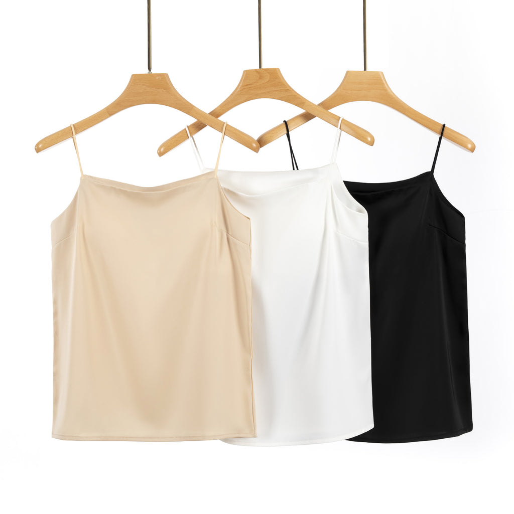 Womens Ice Silk Camisole with Chest Pad