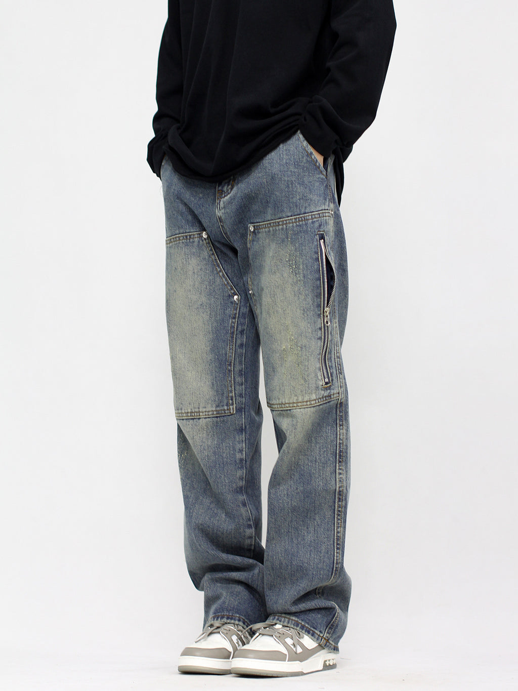 Vintage Washed Denim Jeans