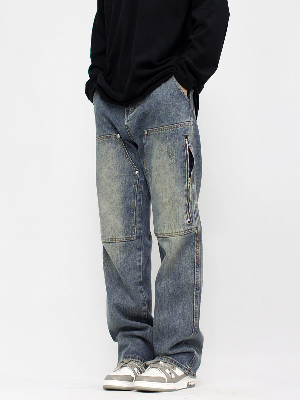 Vintage Washed Denim Jeans