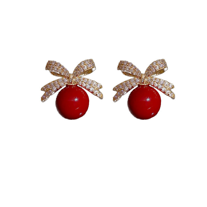Bowknot Rhinestone Earrings for Women