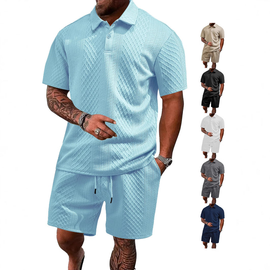 Mens Summer Jacquard Polo Shirt