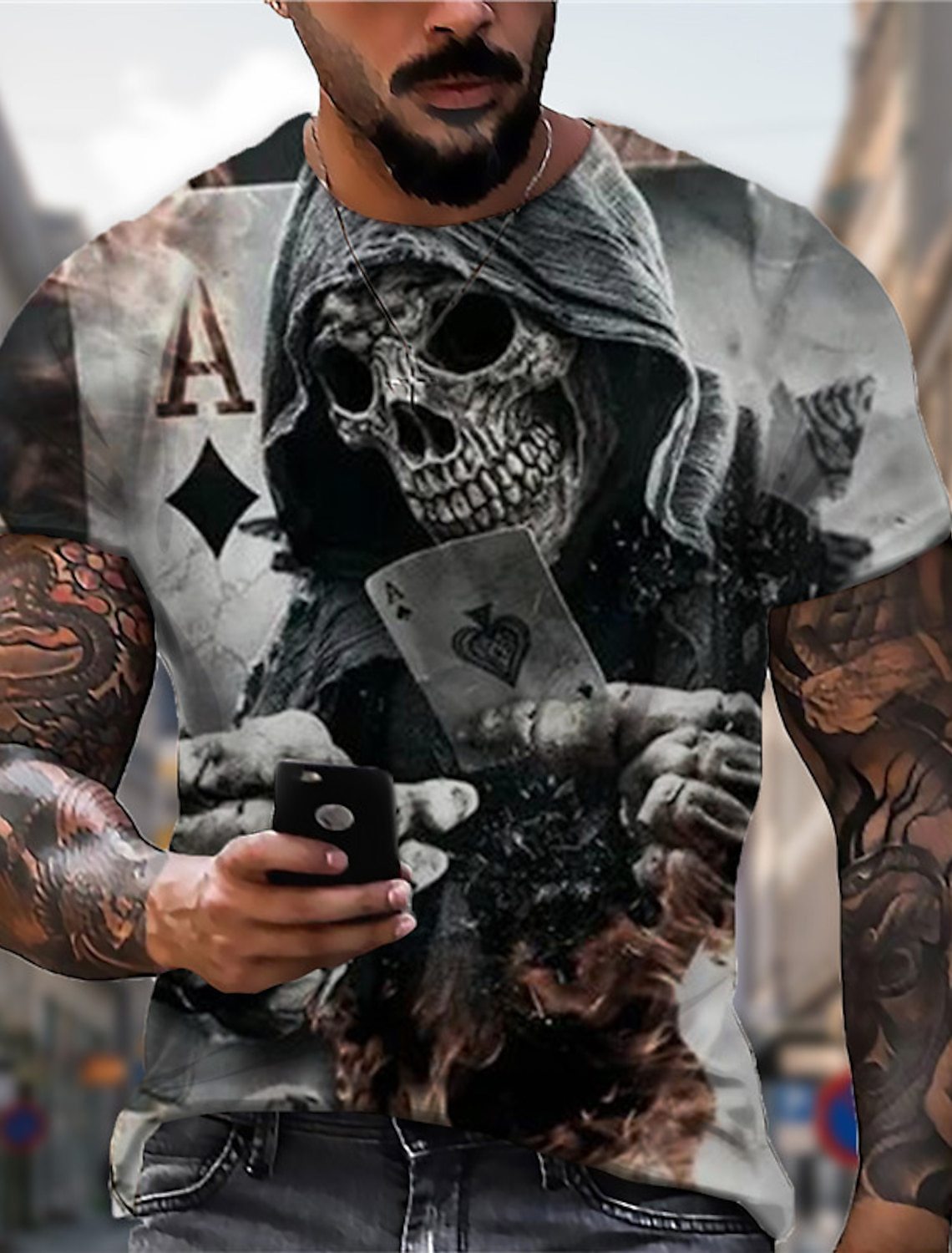 Skull Print Mens T-shirt