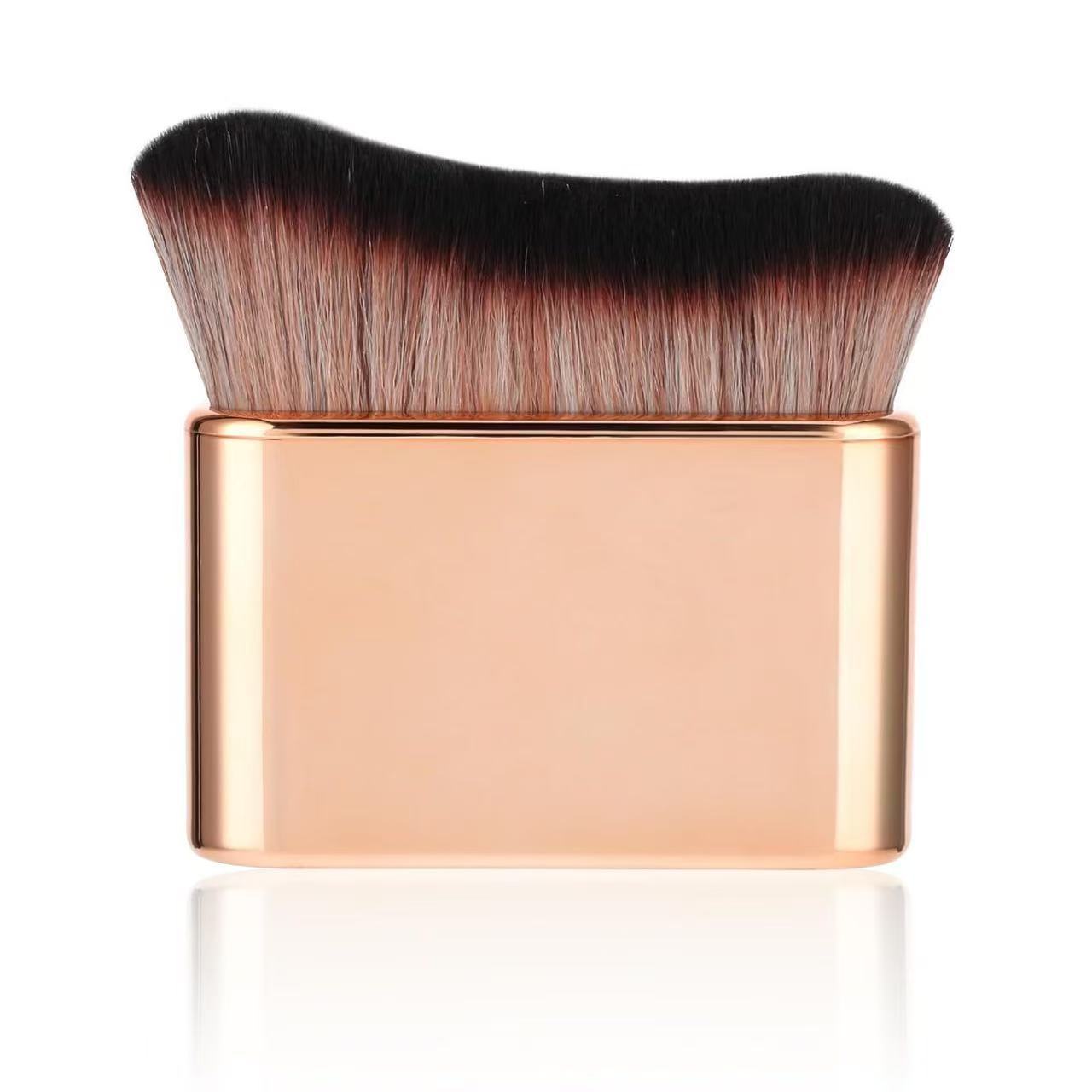 Wave-shaped makeup brush foundation contouring cream applicator