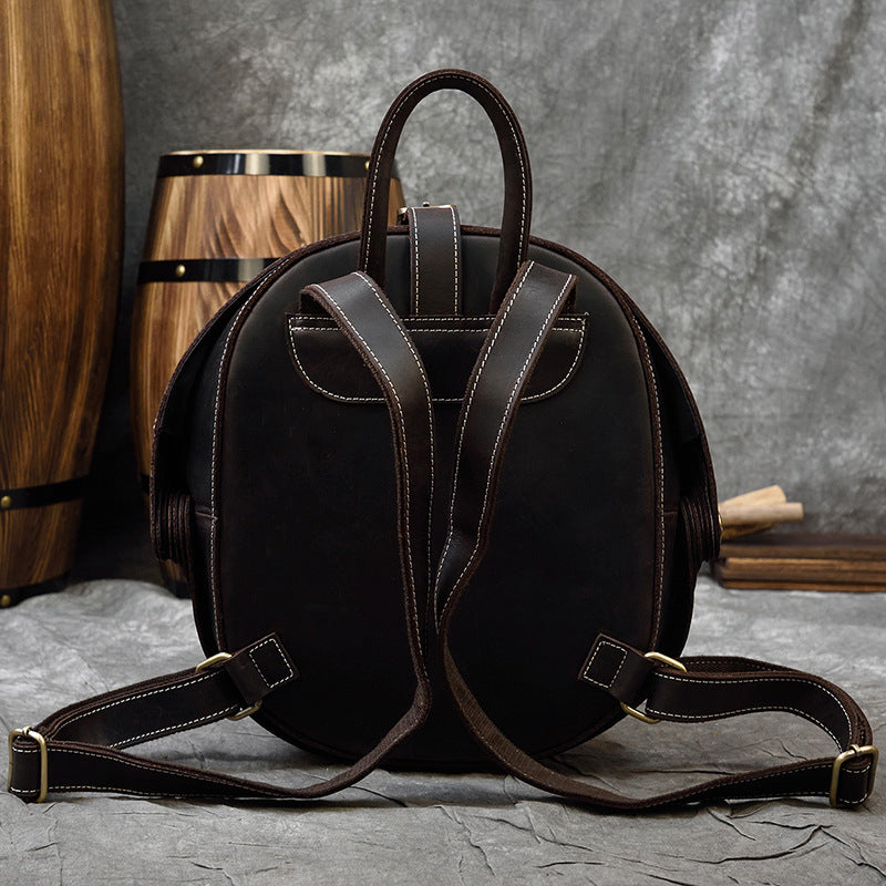 Vintage Genuine Leather Beetle Backpack for Men and Women