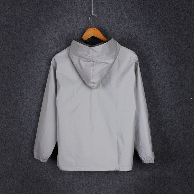 Reflective Hooded Windbreaker Jacket for Men and Women