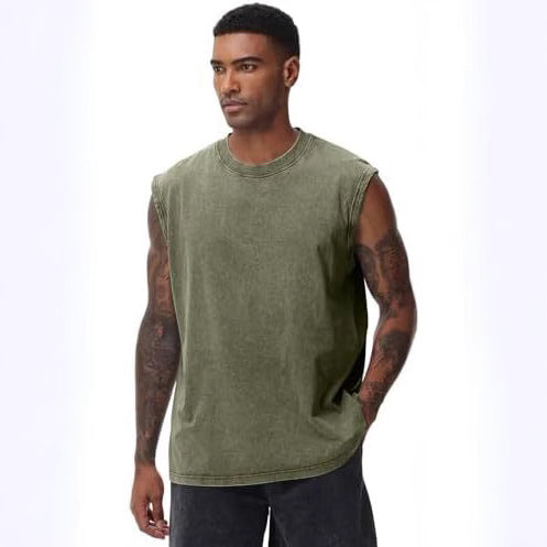 Mens Cotton Batik Washed Vest