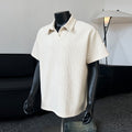 Short-sleeved shirt with wheat ear pattern for men in summer