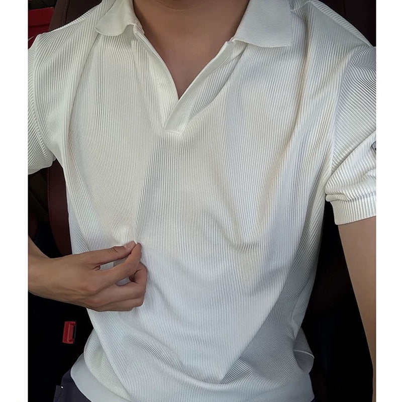 Mens Seagull Collar Polo Shirt