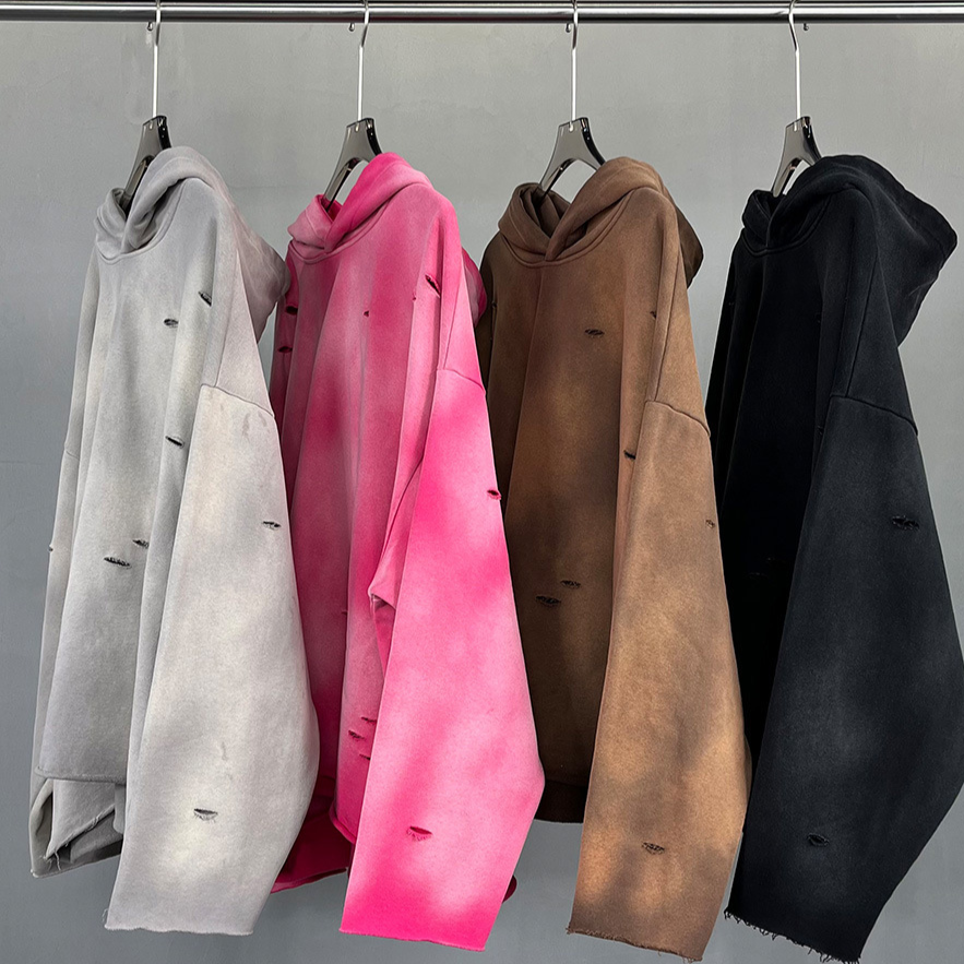 Gradient Hooded Cotton Sweatshirt
