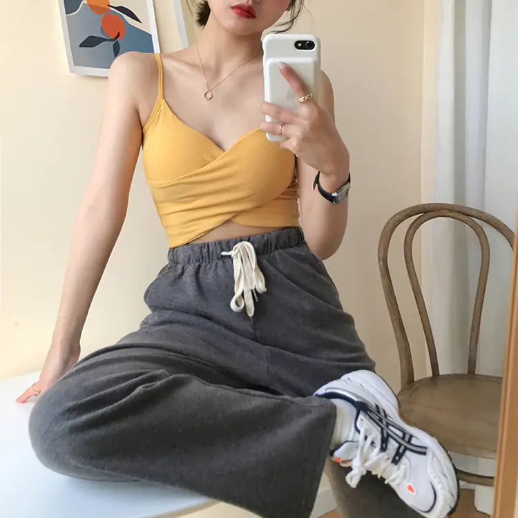 Summer Women's Casual Slim Fit Sleeveless Top and Vest